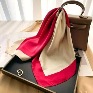 NWT - Luxurious V-Shape Print Square Scarf (SKU 0266)